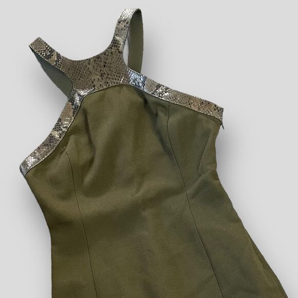 MICHEAL KORS DESIGNER SEXY BODYCON HALTER GREEN PARTY DRESS MEDIUM SIZE 6 - Picture 4 of 9